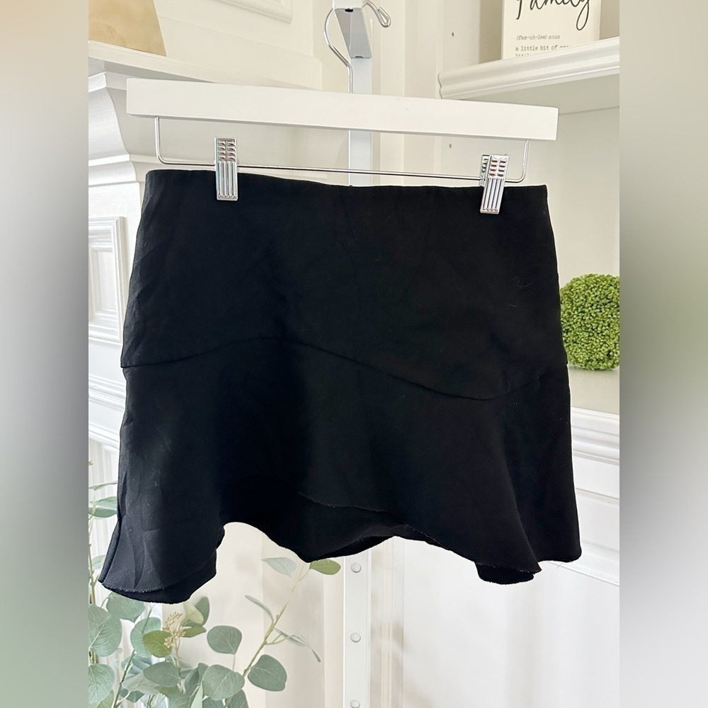 Zara Woman Black Layered Mini Skirt Size Small